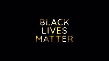 Loop animation of Black Lives Matter golden glittering text video