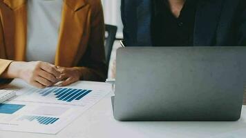 Audit concept,Administrator business man financial inspector and secretary making report calculating balance. Internal Revenue Service checking document. video