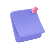 3d illustration icon of purple Reminder for UI UX web mobile apps social media ads design png