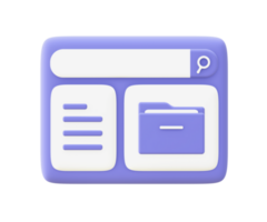 3d illustration icon of purple Folder for UI UX web mobile apps social media ads design png