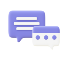 3d illustration icon of purple Speech bubble chat for UI UX web mobile apps social media ads design png