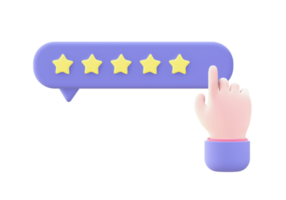 3d illustration icon of purple review and feedback for UI UX web mobile apps social media ads design png