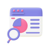 3d illustration icon of Simple purple Pie Chart for UI UX web mobile apps social media ads design png