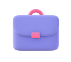 3d illustration icon of Simple purple Bag for UI UX web mobile apps social media ads design png