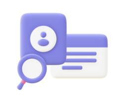 3d illustration icon of purple Personal Files for UI UX web mobile apps social media ads design png