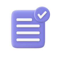 3d illustration icon of Simple purple File for UI UX web mobile apps social media ads design png