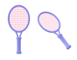 3d illustratie icoon van Purper tennis racket sport oefening voor ui ux web mobiel apps sociaal media advertenties ontwerp png