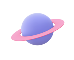 3d illustration icon of purple Planet for UI UX web mobile apps social media ads design png