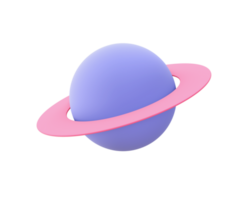 3d illustration icon of purple Planet for UI UX web mobile apps social media ads design png