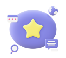 3d illustration icon of purple Online Activities for UI UX web mobile apps social media ads design png