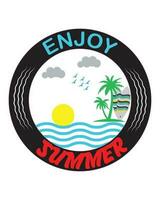 Hello Summer, Enjoy Summer, Summer Vibes, Enjoy Summer Music T-shirt Design, Vector Art Design, Illustration T-shirt Design