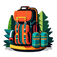 Backpack rucksack travel tourist knapsack outdoor hiking traveler backpacker baggage luggage illustration. png