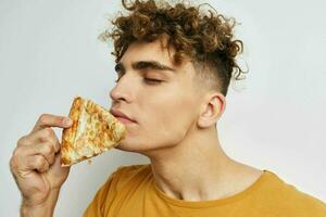 kinky guy pizza snack fast food Lifestyle unaltered photo