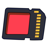 SD memory card, cartoon. flash storage, camera micro sd memory card sign. png