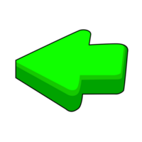 Green 3d arrow graphic icon sign. Cartoon design. png