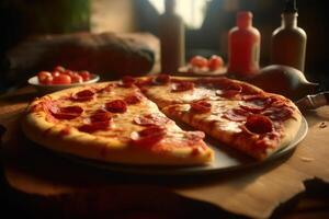 pizza in the oven homemade with photo