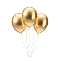 feiern Gold Ballon, glücklich Geburtstag und Neu Jahr ai generativ png