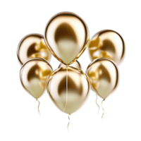 célébrer or ballon, content anniversaire et Nouveau année ai génératif png