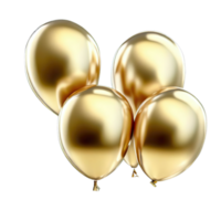 feiern Gold Ballon, glücklich Geburtstag und Neu Jahr ai generativ png