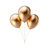 celebrare oro Palloncino, contento compleanno e nuovo anno ai generativo png