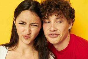 portrait of a man and a woman together posing emotions close-up Lifestyle unaltered photo