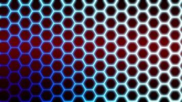 Blau und Orange Bienenwabe Muster glühend wie pulsierend Hintergrund im animiert futuristisch Hintergrund Blau Gradient glatt Eleganz zum abstrakt Hintergründe wie glühend Sechsecke Bienenwabe Textur video