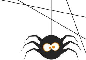 Character of spider and web in black color. vector