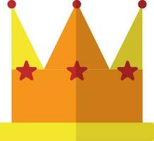 Red star decorated orange crown. vector