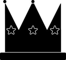 Star decorated black and white crown. vector