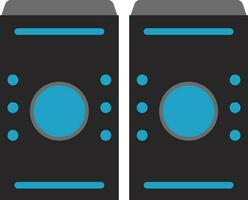 Two speaker in grey and blue color. vector