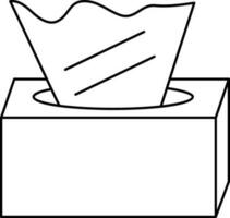 Tissue Box Icon or Symbol in Black Line Art. vector