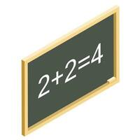 Illustration of black board isometric element. vector