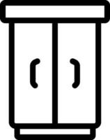 Isolated Cupboard Icon in Black Outline. vector