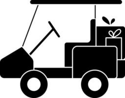 Delivery Ricksaw Or Vehicle Icon In black and white Color. vector