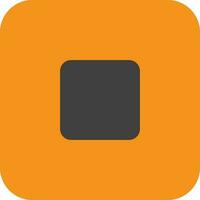 Stop button icon with orange color background. vector