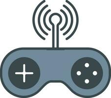 Wifi Joystick Or Gamepad Icon In Gray And White Color. vector