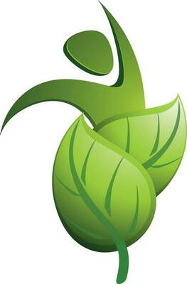 Eco man with green leaves.