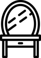 Dressing Table Icon in Line Art. vector