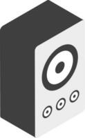 3D Gray Speaker Icon on White Background. vector