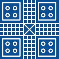 Ludo Icon In Blue And White Color. vector
