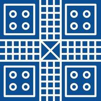 Ludo Icon In Blue And White Color. vector