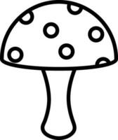 Mushroom icon in black line art. vector