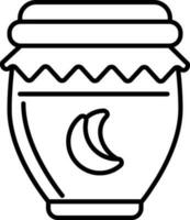 Jam Jar Icon in Black Thin Line Art. vector