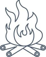 Bonfire Icon Or Symbol In Stroke Style. vector