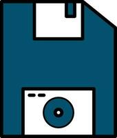 Floppy Disk Icon or Symbol in Blue and White Color. vector