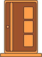puerta icono hecho con madera para mueble concepto. vector