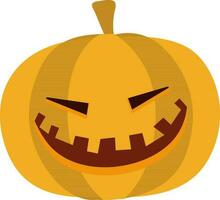 Halloween pumpkin character in golden color. vector