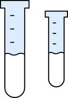 Pair Of Test Tubes Icon In Blue And White Color. vector