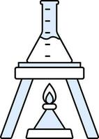 Pipe Lab Flasks Icon in Blue And White Color. vector