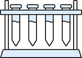 Flat Style Test Tube Rack Icon in Blue And White Color. vector